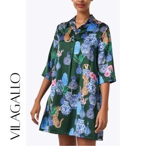 Vilagallo Vetyanna Dress - Green Porcelain Print